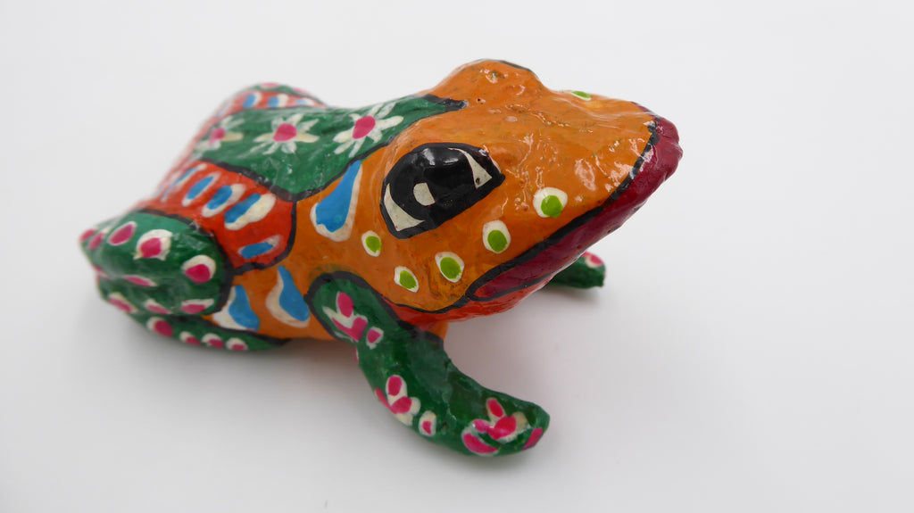 Grenouille cubaine en bois peinte à la main