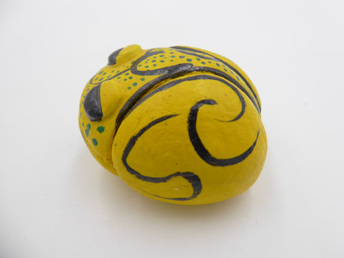 Céramique à décor original jaune et noir
