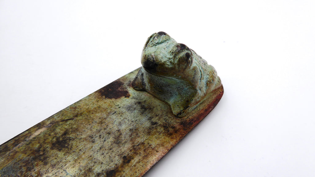 Chausse pied grenouille en bronze