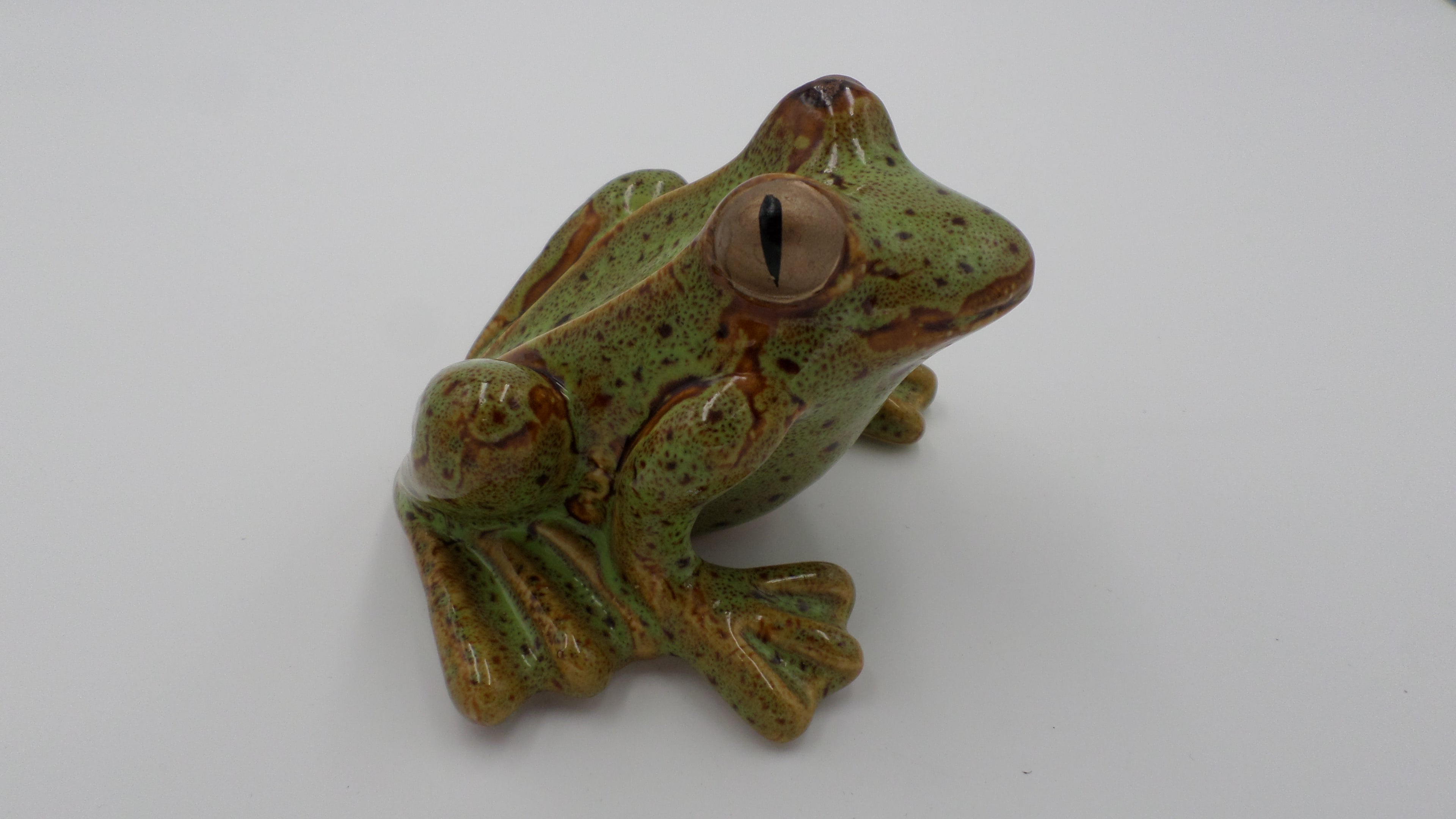 Grenouille en pierre peinte