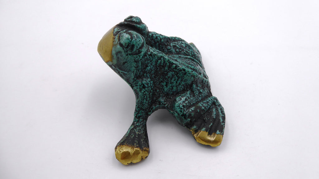 Grenouille en laiton massif vieillie