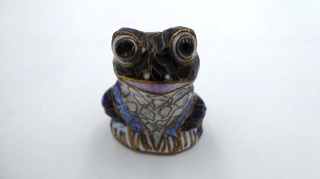 Grenouille en laiton émaillé