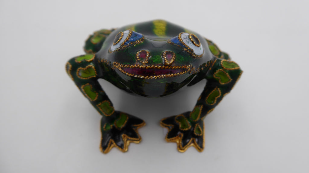 Grenouille en laiton émaillé