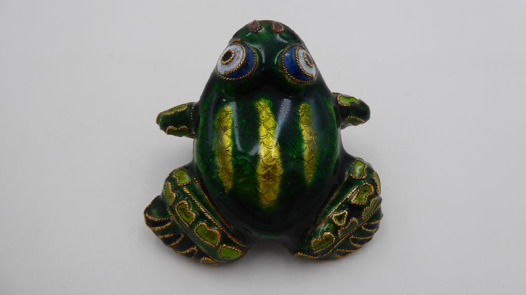 Grenouille en laiton émaillé