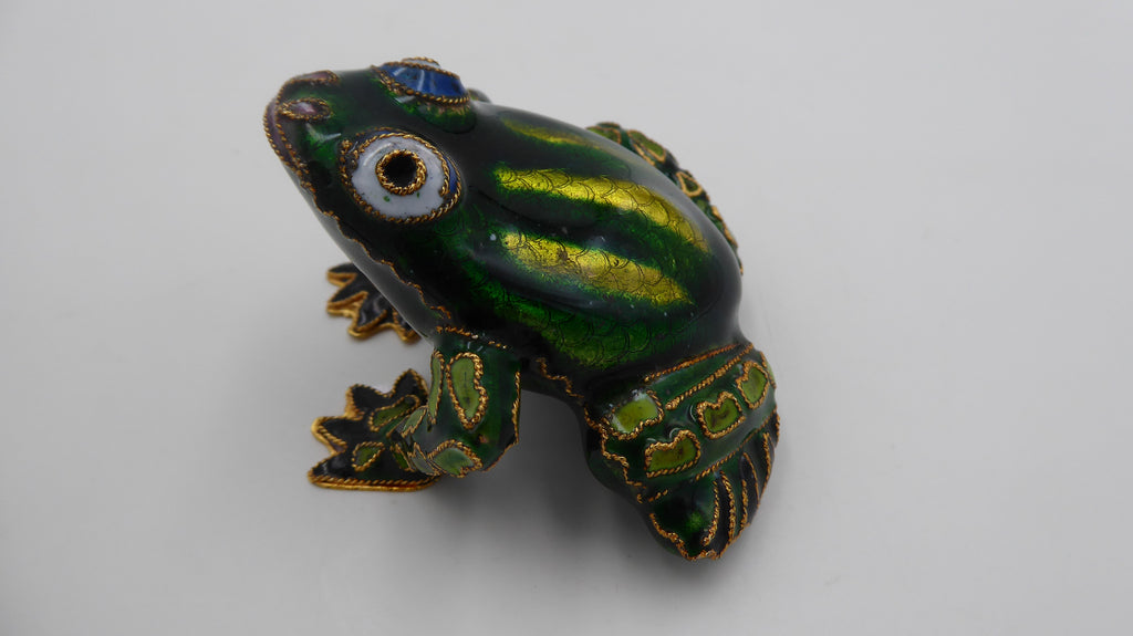 Grenouille en laiton émaillé