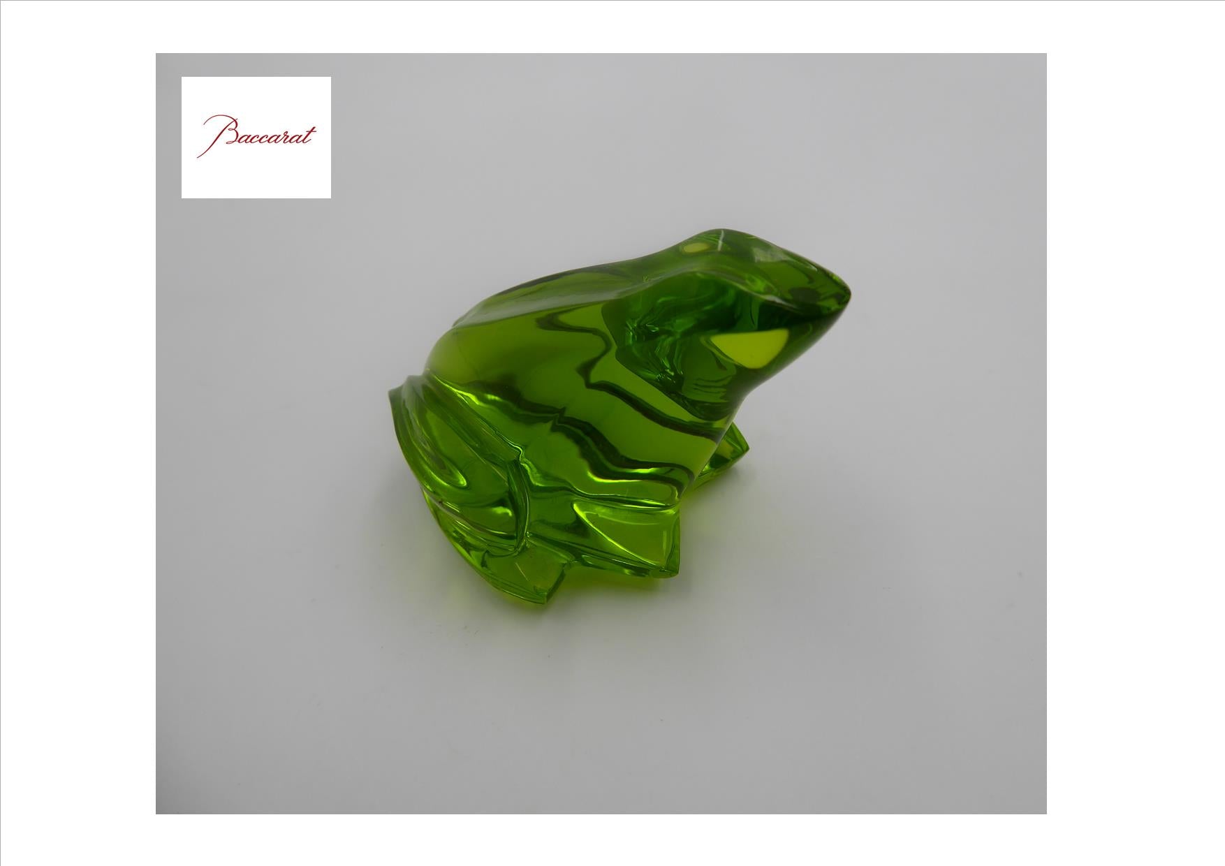 Grenouille en cristal verte signée BACCARAT