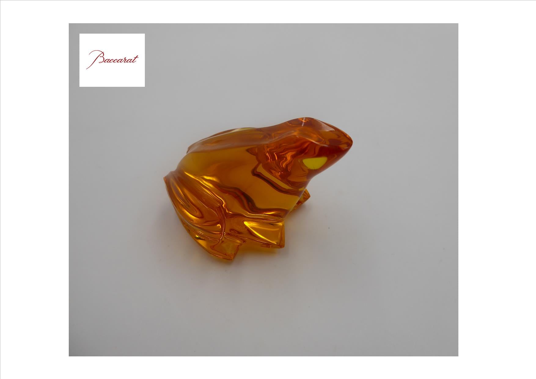 Grenouille en cristal orange signée BACCARAT