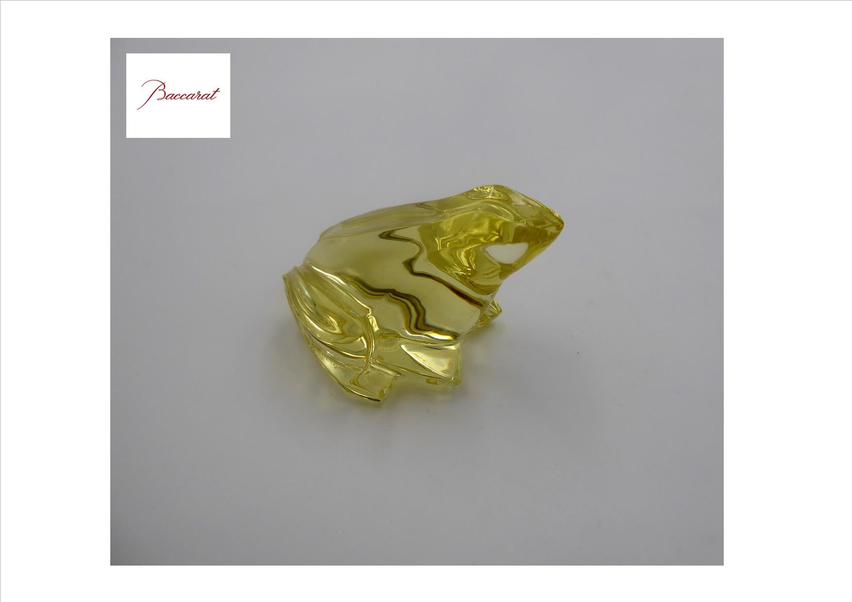 Grenouille en cristal jaune signée BACCARAT