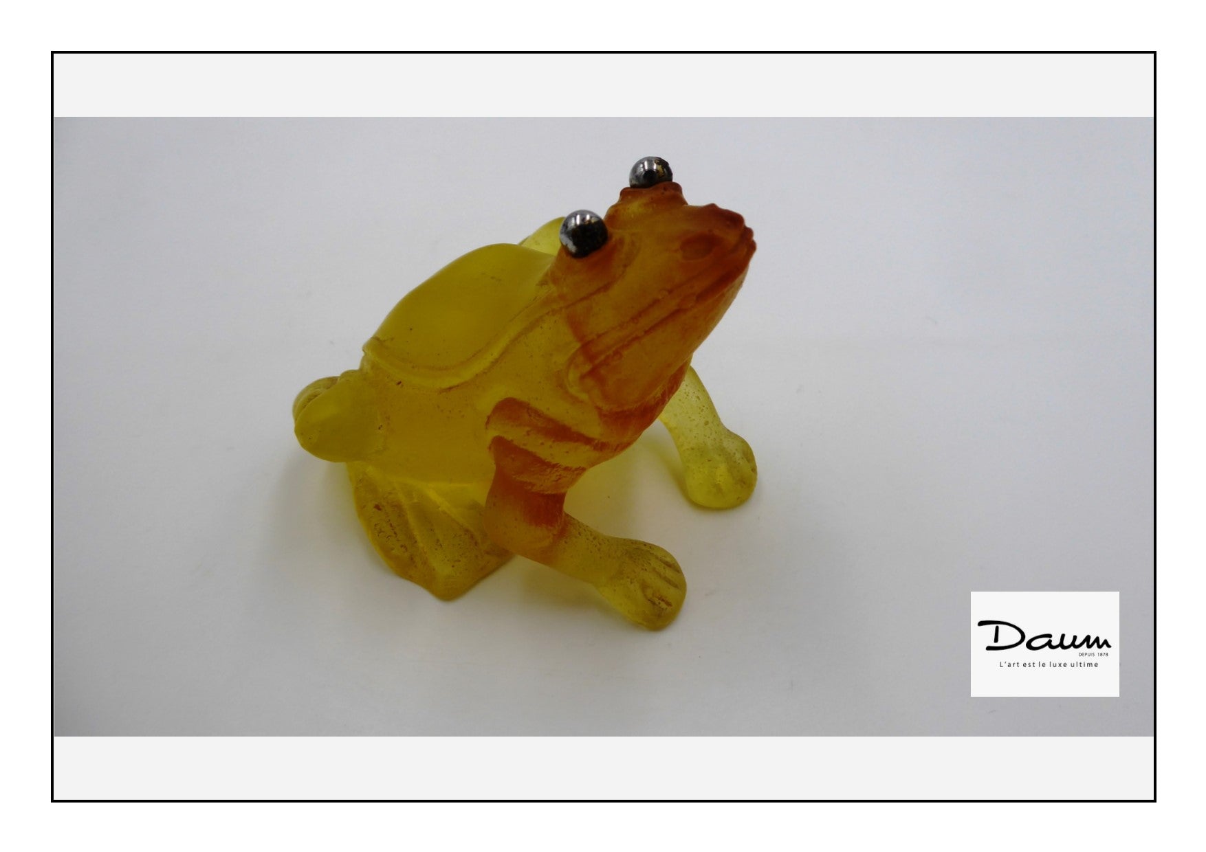 Grenouille DAUM aux yeux chromés