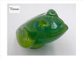 Grosse grenouille DAUM en cristal verte nuances de bleu