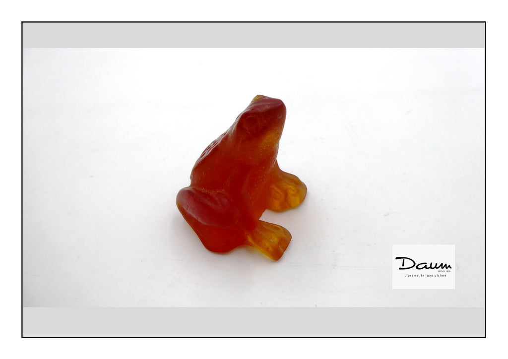 Petite grenouille DAUM orange signée