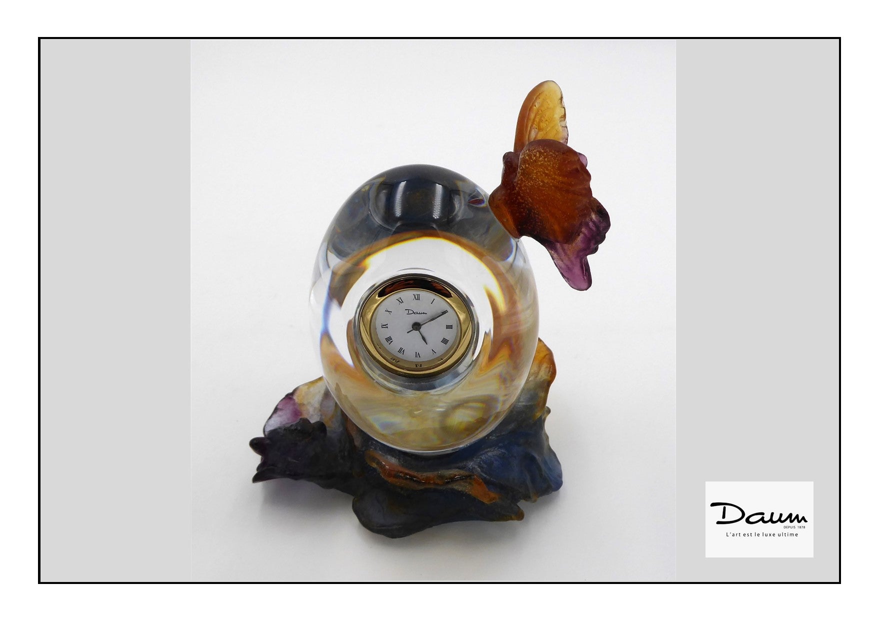 Horloge de table DAUM au papillon