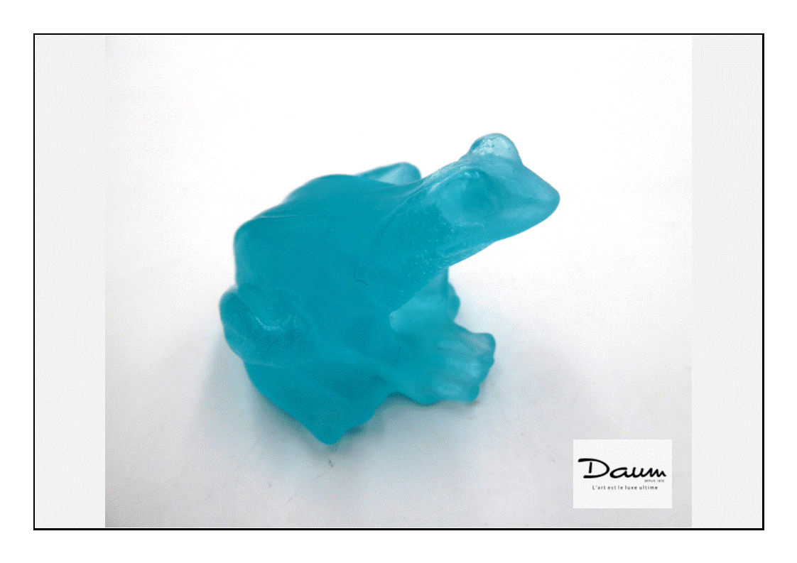 Petite grenouille DAUM bleu turquoise