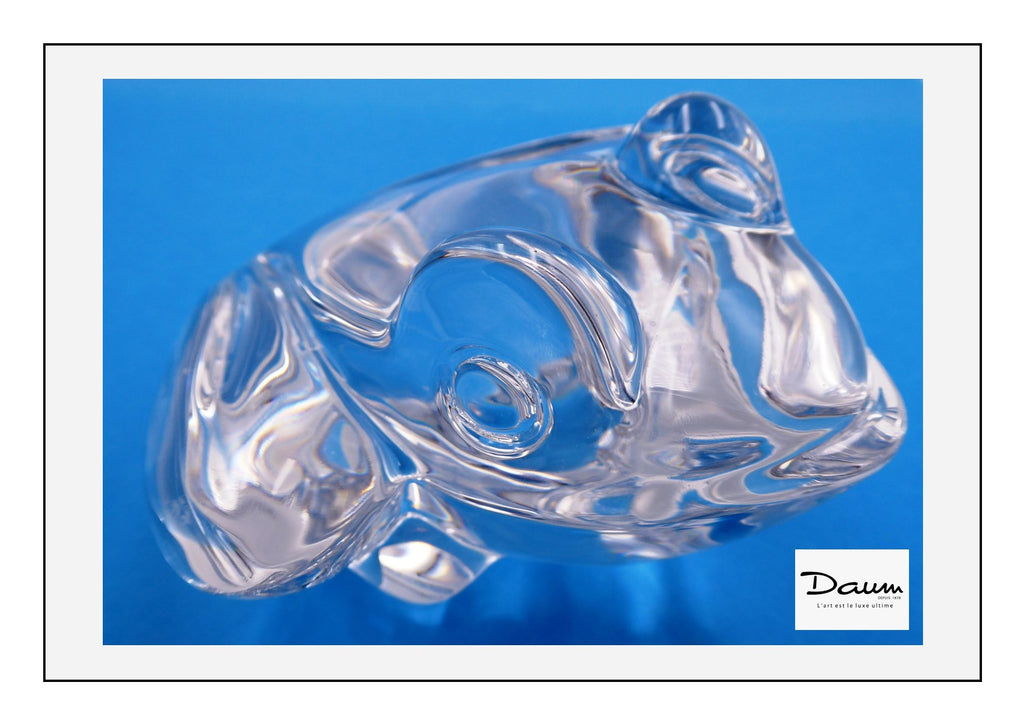 Grosse grenouille DAUM en cristal clair (Modèle assez rare dans cette teinte)