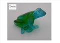 Rainette DAUM en pâte de verre bleu/vert