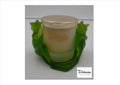 Couple de grenouilles assises - Bougeoir DAUM vert