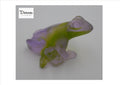Grenouille DAUM en pâte de verre lilas/vert