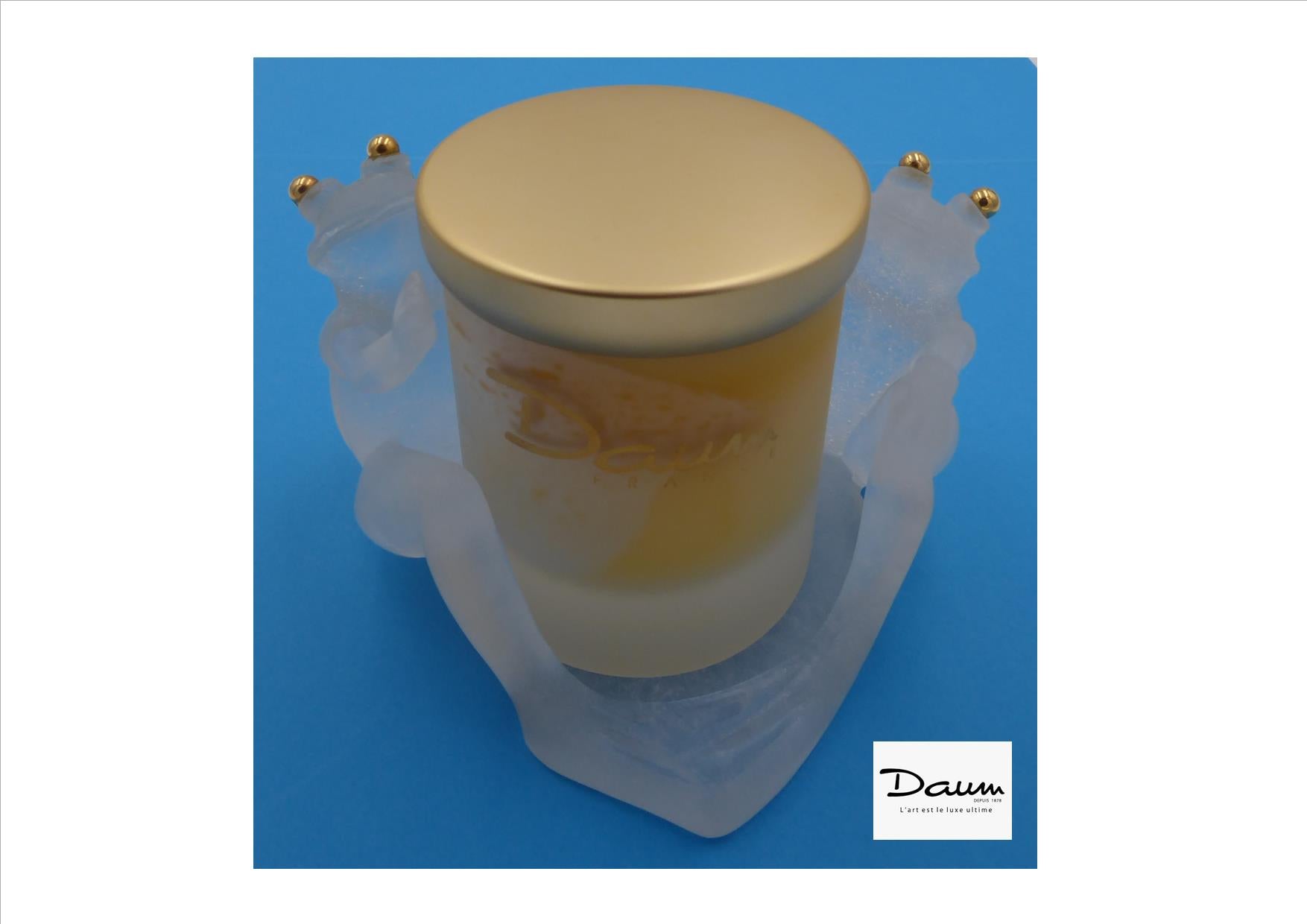 Couple de grenouilles assises - Bougeoir DAUM