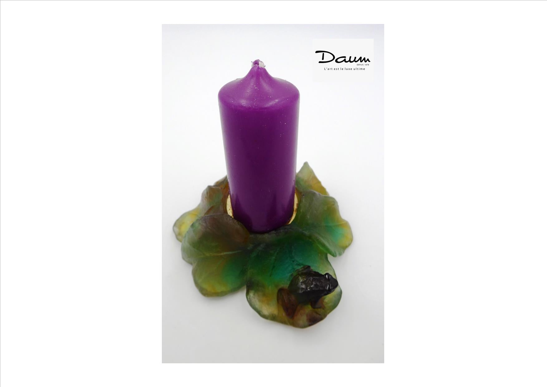 Porte bougie DAUM en pâte de verre
