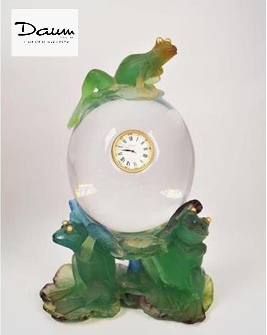 Horloge de bureau DAUM aux quatre grenouilles