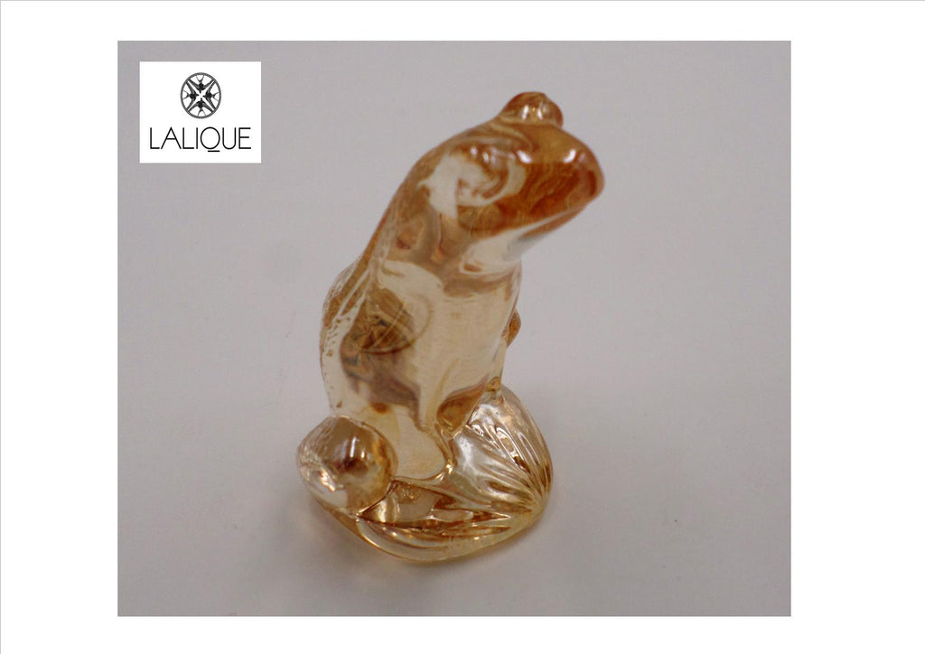 Grenouille rainette LALIQUE en cristal lustré or