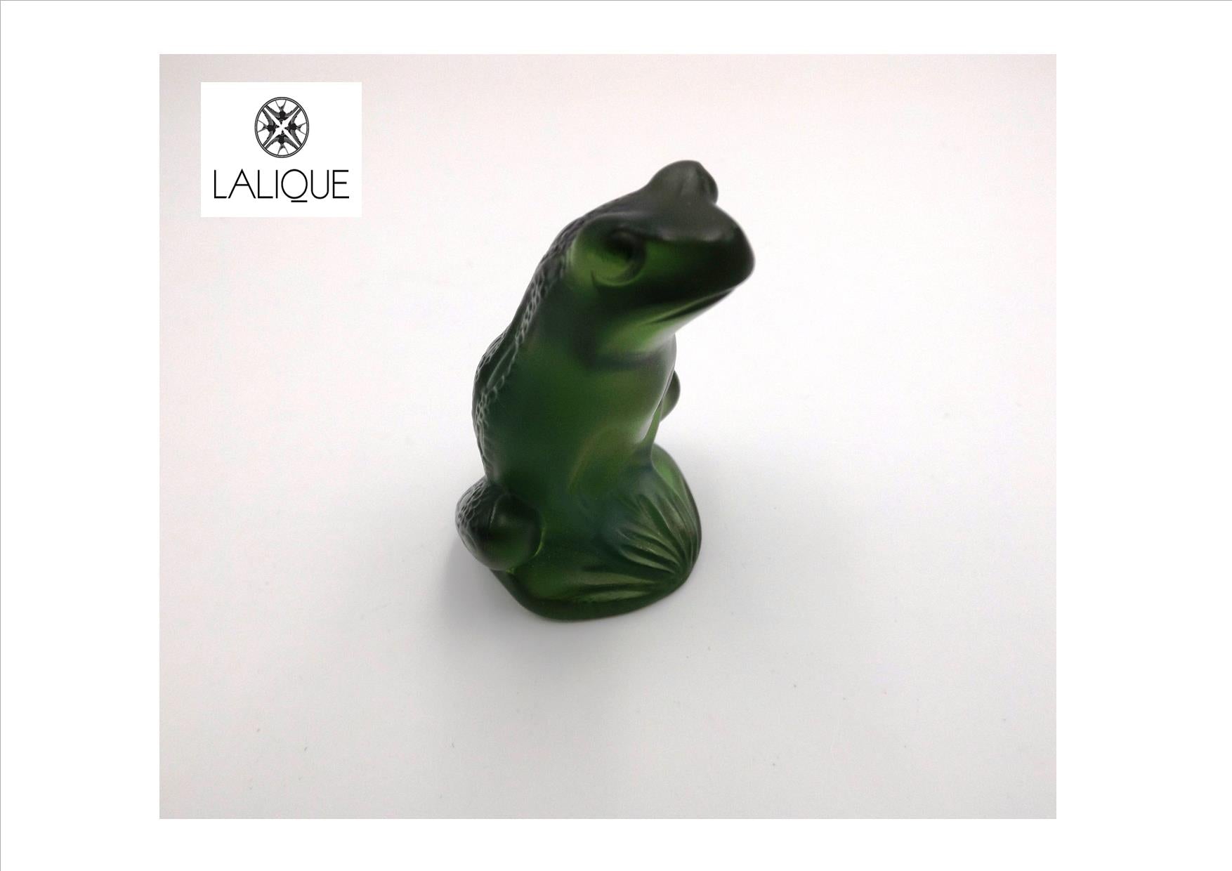 Grenouille rainette LALIQUE en cristal verte
