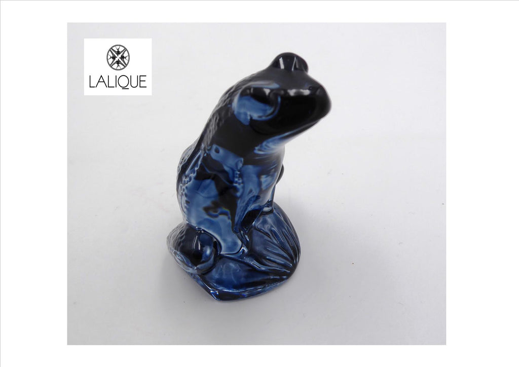 Grenouille rainette LALIQUE bleu marine