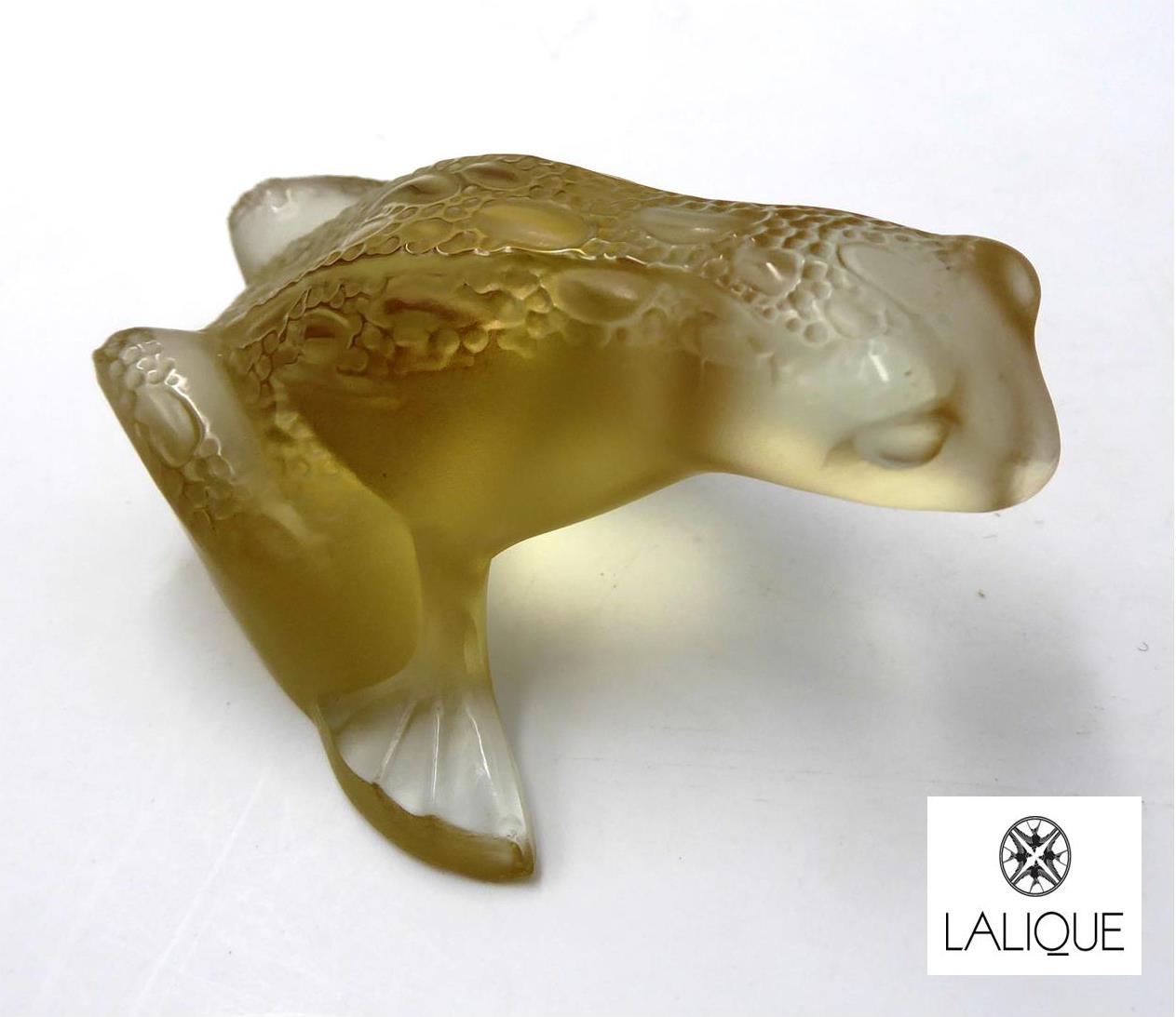 Grenouille sauteuse LALIQUE en cristal nuance doré